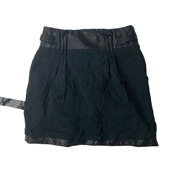 Free People Payton Paperbag Black Faux Leather Tie Waist Mini Skirt - Picture 8 of 11